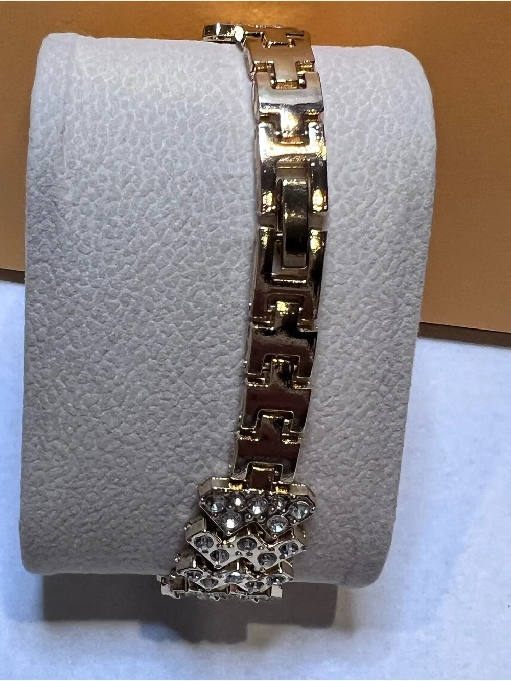 Women's Gold Tone CZ stone Flower Bracelet Watch